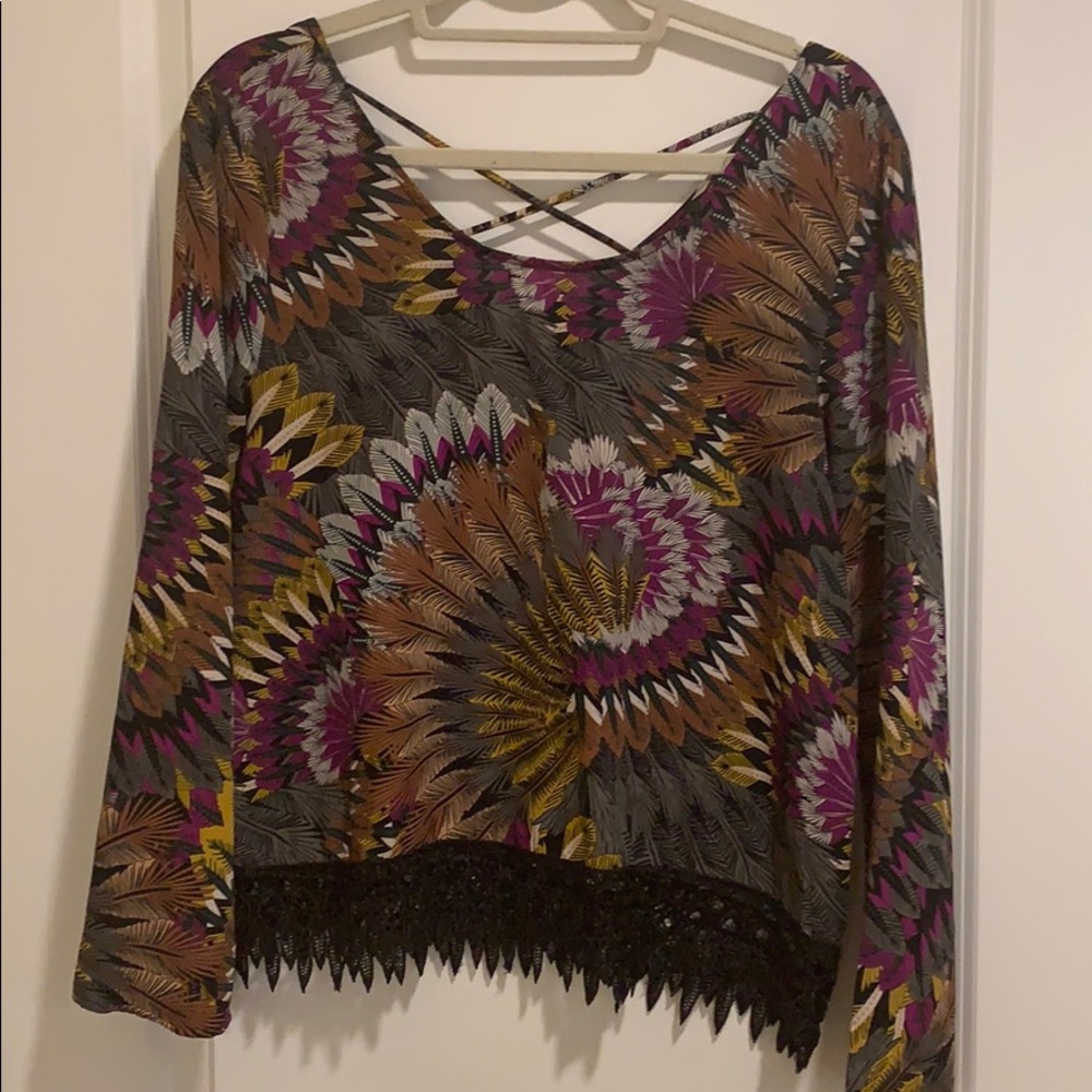 Worn once! Peppermint patterned top